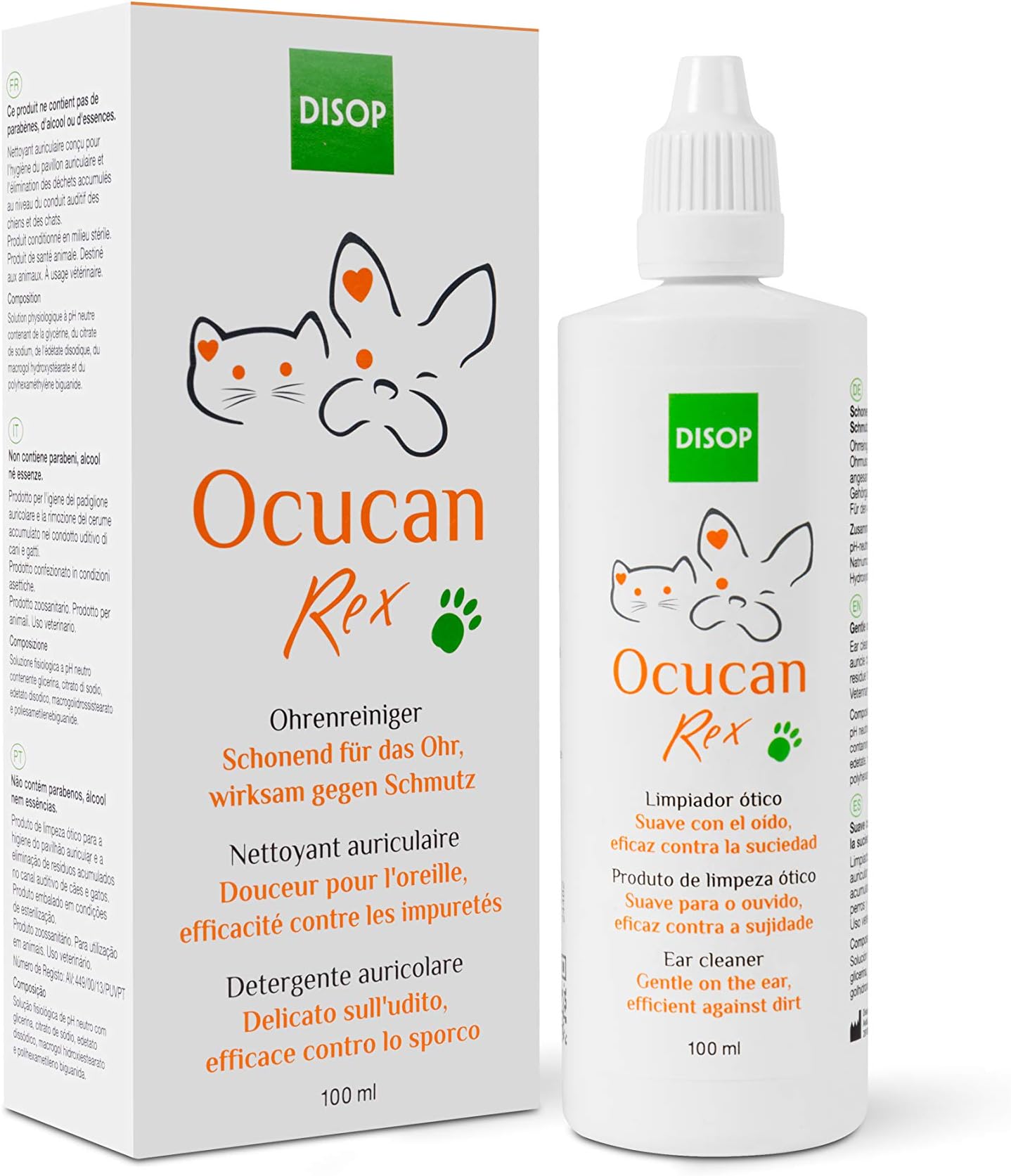 OcucanRex Ear Cleaner for Dogs and Cats - 100 ml