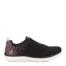 Skechers Women's Virtue Sneaker, Black/Pink=BKPK, 6
