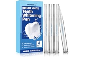 Hedhedhed Teeth Whitening Pen - Effective Stain Removal Teeth Whitening Gel Kit, Pro No Sensitivity Teeth Whitener for Bright White, Travel-Friendly, Mint (0.11 Fl Oz (Pack of 4))