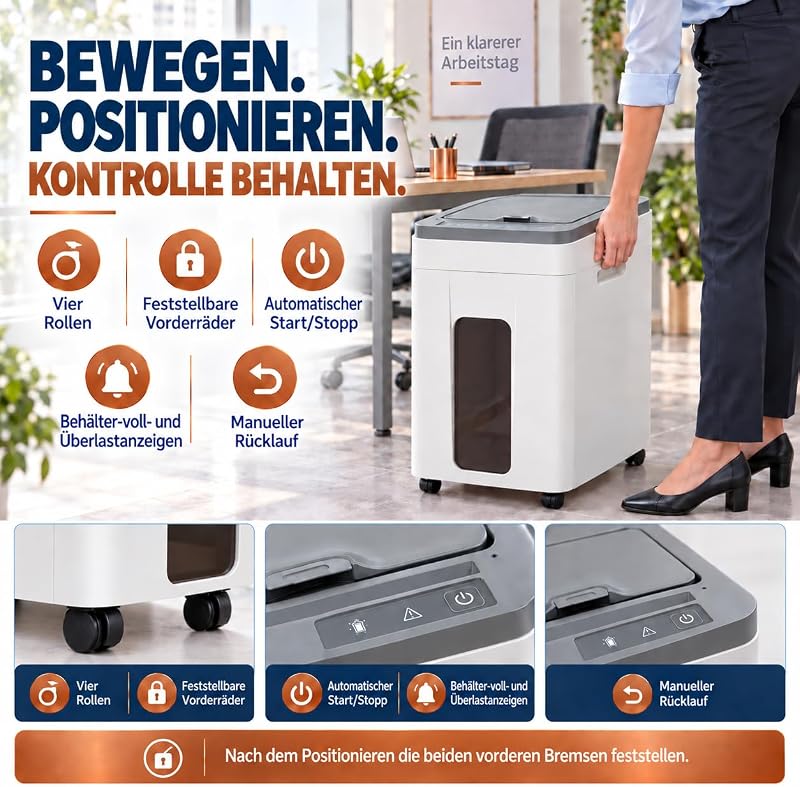 400-Blatt-Aktenvernichter mit automatischem Einzug, P5 Mikroschnitt