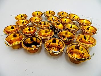 XenderCage Led Diya Diwali Light Curtain, String Lights with Hanging Diyas, Decoration Lighting, Metal Ball String Lights coppery Fairy Lights (Golden Dia Ladi)