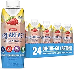 Carnation Breakfast Essentials Ready-to-Drink Creamy Strawberry, 8 FL OZ Carton,8 Fl Oz (Pack of 24)