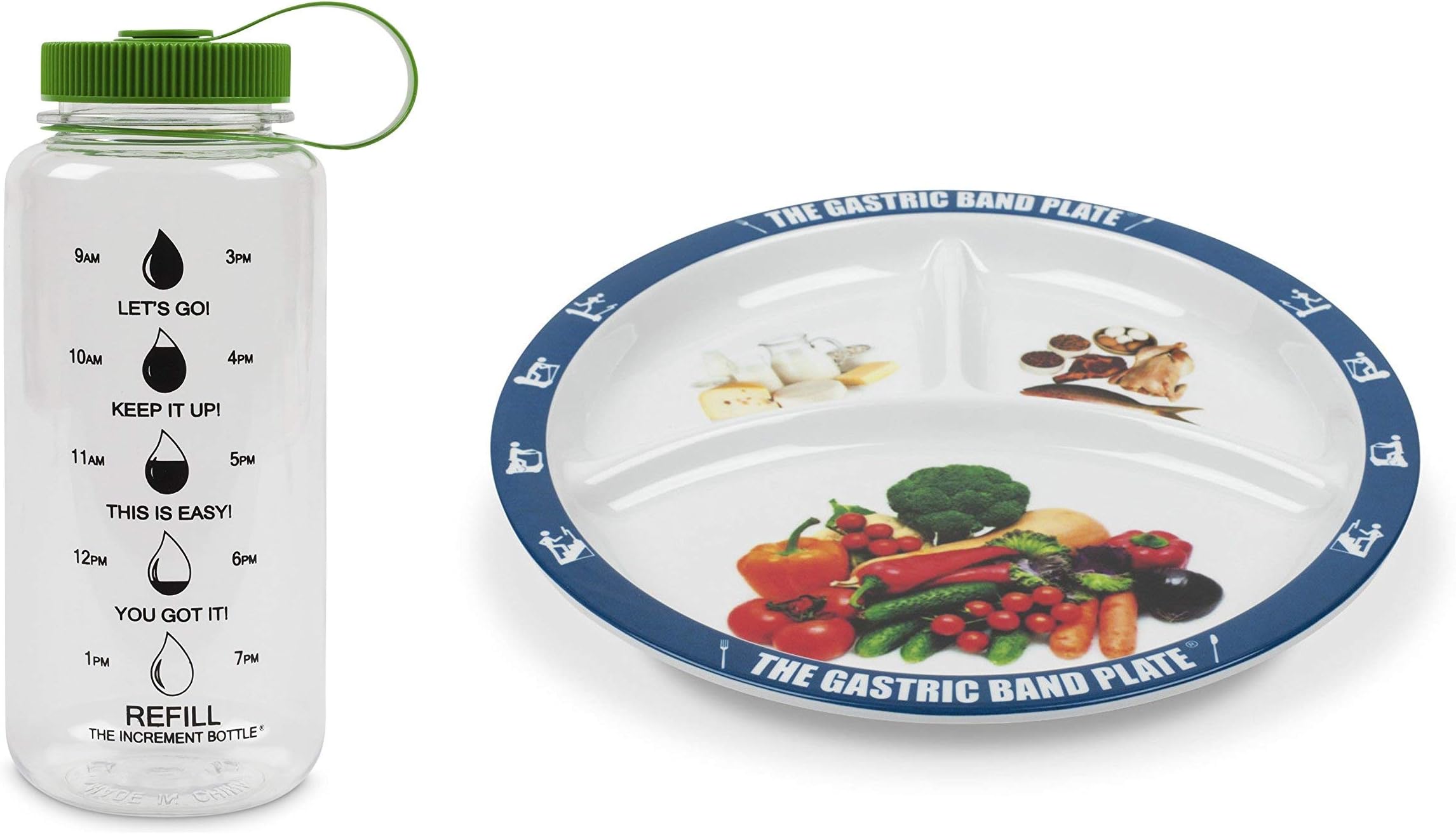 The Gastric Band Plate Increment Bottle Green Summit Beaker Diet Slimming Weight Loss Set