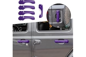 SQQP Door Handle Cover & Tailgate Handle Cover Inserts Exterior Accessories Fit for 2018-2025 Jeep Wrangler JL JLU 2/4 Door (