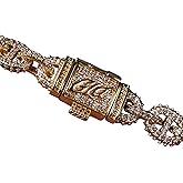 GLD Shop Micro Iced Valentina Chain Bracelet - 6/7/8/9 Inch Lengths - Gold/White Gold - Unisex