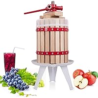Costzon Fruit and Wine Press, 1.6 Gallon /6 Liter Solid Wood Basket, Cider Apple Grape Crusher Juice Maker for Kitchen…