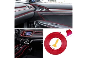 BOAOSI Car Interior Trim Strips with Installing Tool 16.4Ft Car Interior Moulding Trim Strips Universal Car Interior Decorative Molding Trim for Door Dashboard Gap Decoration (Red)