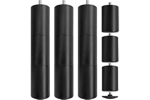 SKUEHOD M10 Adjustable Bed Base Frame Legs Replacement, Metric M10 1.5 Thread only, 3 Sections, Set of 4 (Spherical Bottom)