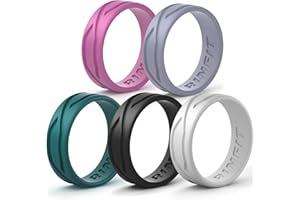 Rinfit Silicone Rings for Women and Men - Silicone Wedding Bands Sets for Him and Her - 4Love Collection Rubber Wedding Rings - Patented Design