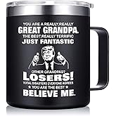 Abledn Christmas Gifts for Grandpa - Funny Mug Grandpa Birthday Gifts - Present for Grandpas from Granddaughter Grandson - Great Grandfather Gift (14Oz Black)