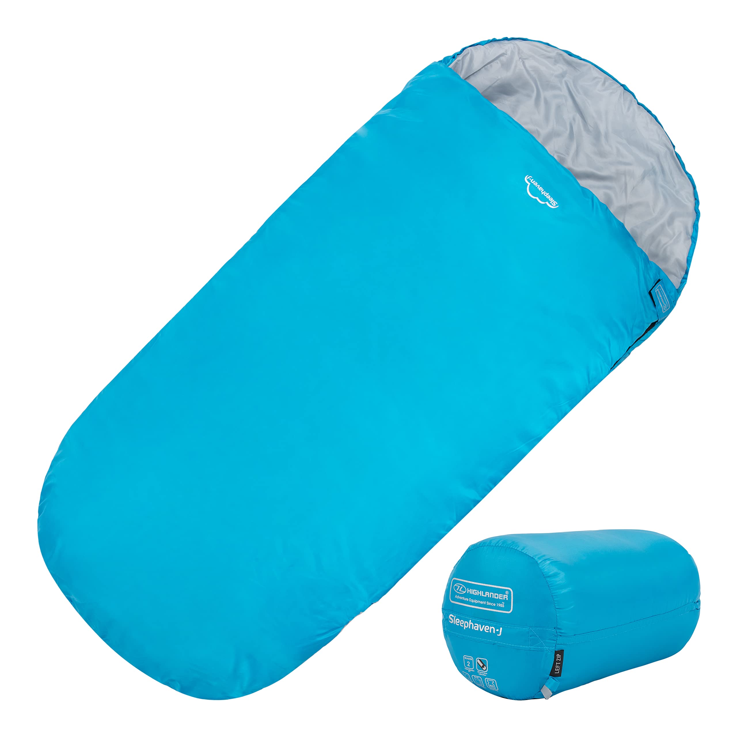 Kids Sleeping Bag by Highlander - Rectangular Style - Lightweight 882g - Ultrasoft and Spacious - All Season Junior Warm Snuggle Sleeping Bags. — image 1