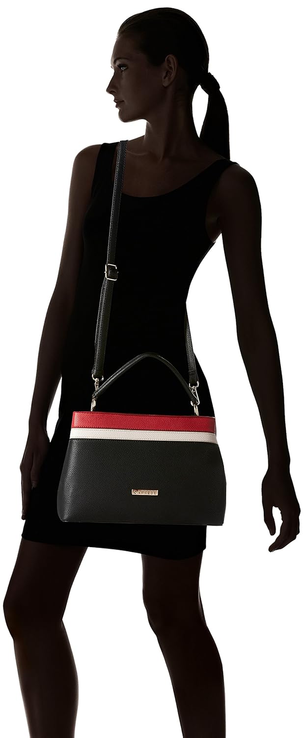 caprese philis women's satchel (black, red and grey) ()