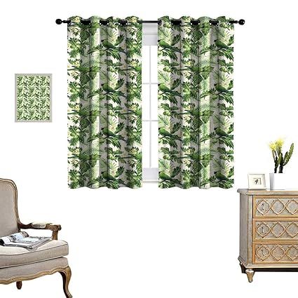 Amazon Com Homehot Green Blackout Window Curtain Exotic Tropic