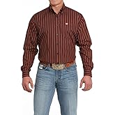 Cinch Men's Red Print Button Down Shirt Red XXL