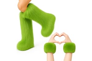 Berlune 2 Pairs Faux Fur Leg Warmers Fuzzy Fur Cuffs Fluffy Wrist Boot Cuffs for Women Girls Halloween Christmas Costume