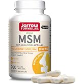 Jarrow MSM Capsules, 1,000 mg, Joint Health, 200 Capsules | Methylsulfonylmethane, Bioavailable Sulfur, MSM Supplement, Connective Tissue Support, Antioxidant Support