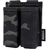 VISMIX Pistol Magazine Pouch, Double 9mm Mag Pouch with Quick Release Kydex Insert and MOLLE Compatible