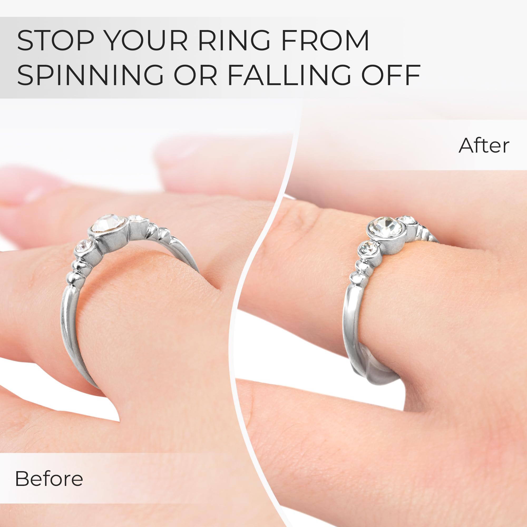 5 STARS UNITED Ring Sizers for Loose Rings - 8 - Pack Easy-Clip Ring Size Adjuster for 1-10 mm Band Widths - Ring Guards for Women and Me
