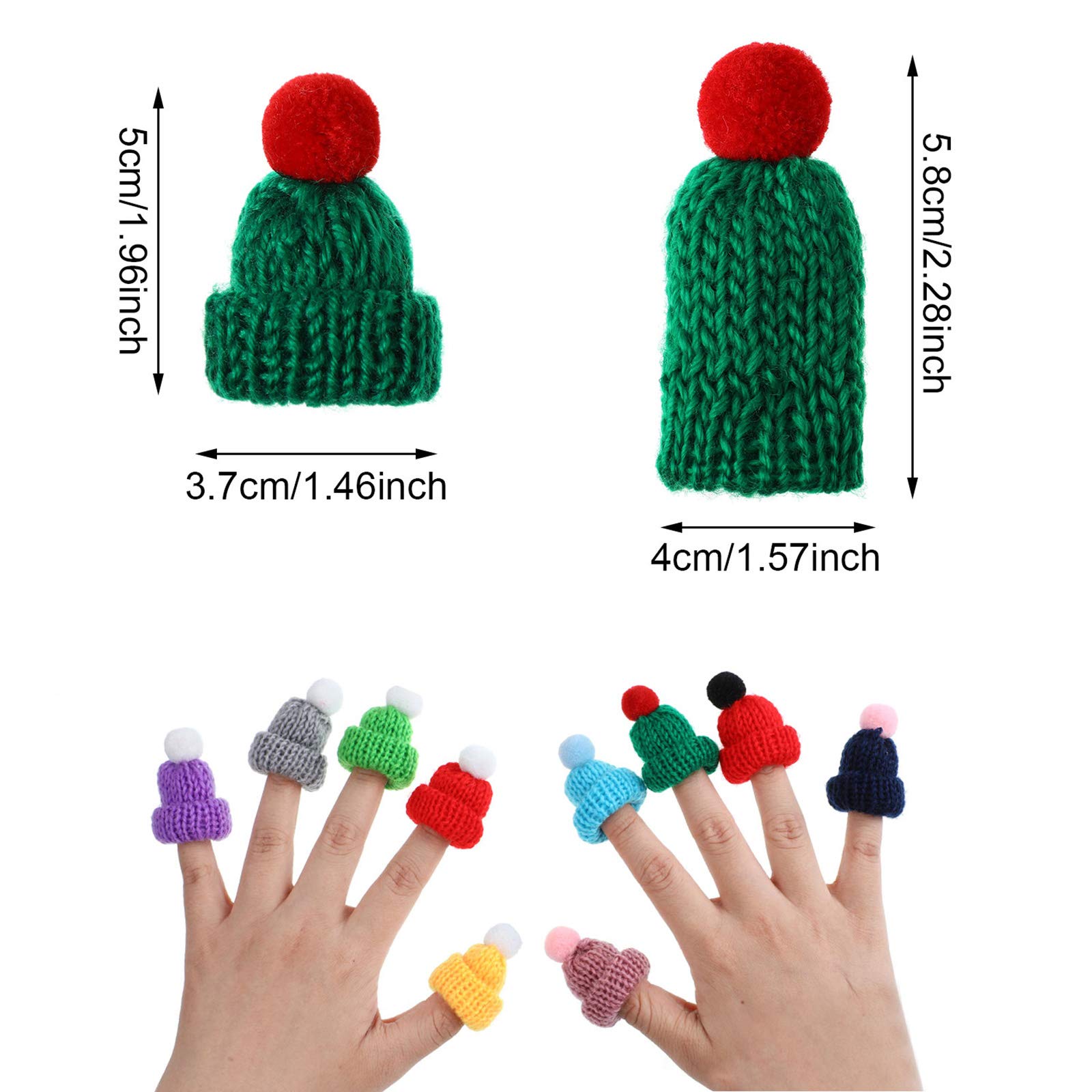 WILLBOND Mini Knitting Hats Doll Hat DIY Craft Knitting Decoration Mini Christmas Knit Hats for DIY Hair Accessories Crafts Hanging Ornaments Assorted Christmas Tree Ornaments,20 Styles(40 Pieces)
