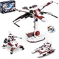 QLT 3 in 1 Space Wars Building Set - Buildable Space Wing Fighter, Galactic Battle Tank, Anti Vehicle Cannon, Compatible with Lego, Great Birthday Gift Toy for Star Fans Kids Boys Girls Ages 6+