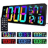 KMMKGG 1.5CM tall Number 11 RGB Color Digital Display ，Large 42CM Digital Wall Clock with Bluetooth Time Sync | Auto-Brightne
