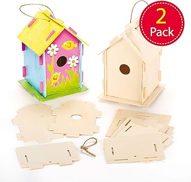 Baker Ross Holz Bastelsets Vogelhaus Fur Kinder Zum Basteln