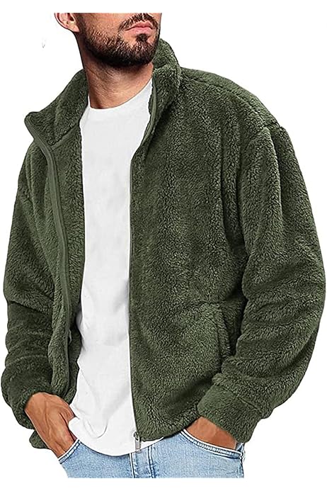 men fluffy fleece jacket