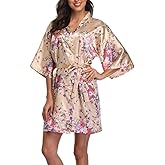 Women's Floral Silk Kimono Robes Bridesmaid Satin Robes Wedding Party Sleepwear