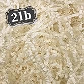 ZEBMOON 2 LB Ivory Crinkle Cut Paper Shred Filler Great for Gift Wrapping, Basket Filling, Birthday, Wedding, Halloween, Thanksgiving, Christmas Day, New Year Party Decorations Filling Supplies