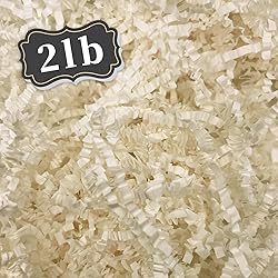 ZEBMOON 2 LB Ivory Crinkle Cut Paper Shred Filler