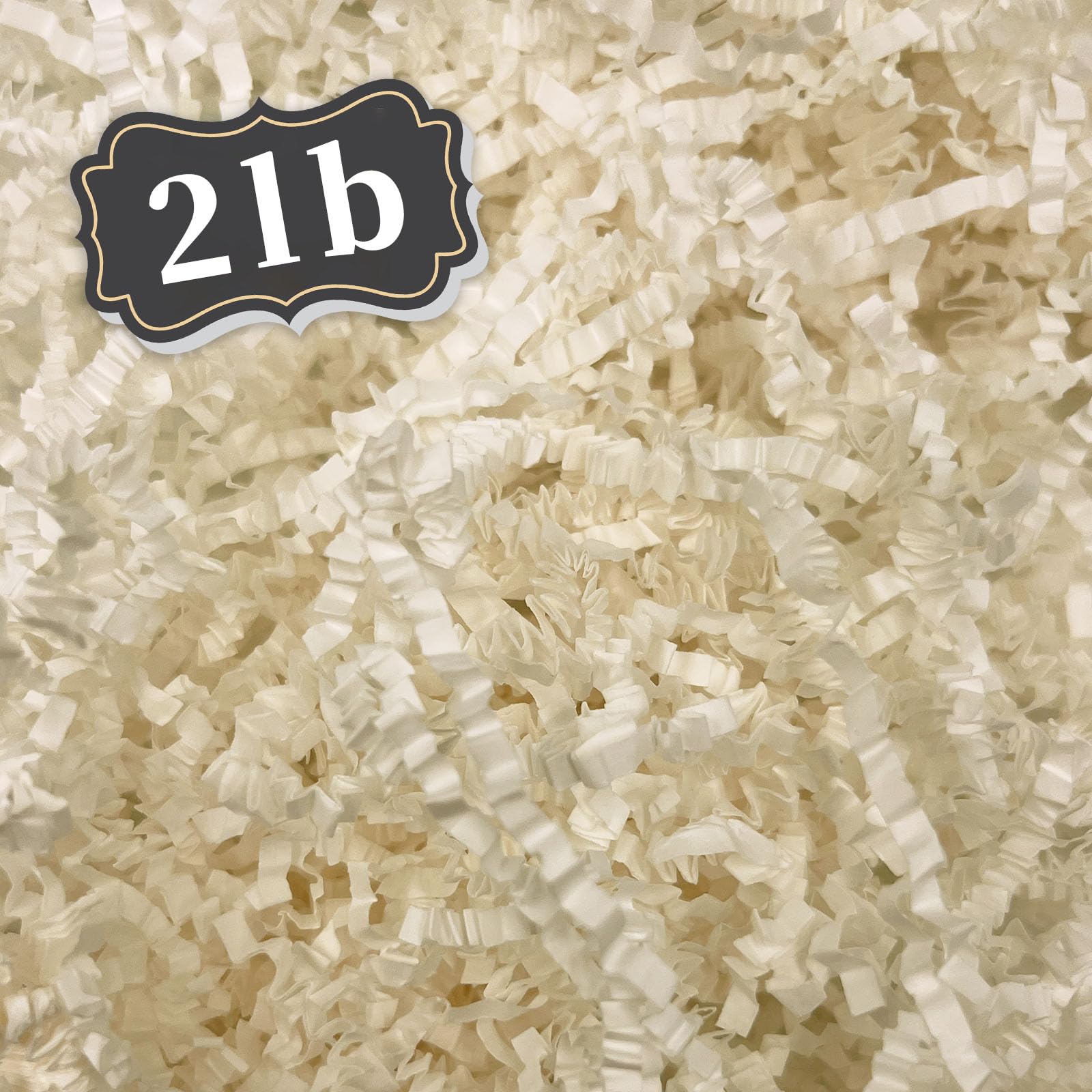 ZEBMOON 2 LB Ivory Crinkle Cut Paper Shred Filler
