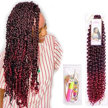 Amazon Com 6pcs Passion Twist Ombre Burgundy Synthetic Hair For