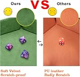 SIQUK 2 Pieces Dice Trays Hexagonal Folding Tray PU Leather Velvet Holder Green view 7