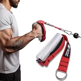 J Bryant Arm Wrestling Exercise Handle &Phi;2 in Grip Red - Wrist and Forearm Exerciser Pulldown Triceps Rope Workout