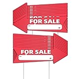 For Sale Red Arrow Signs with Stakes-16 x 5 in