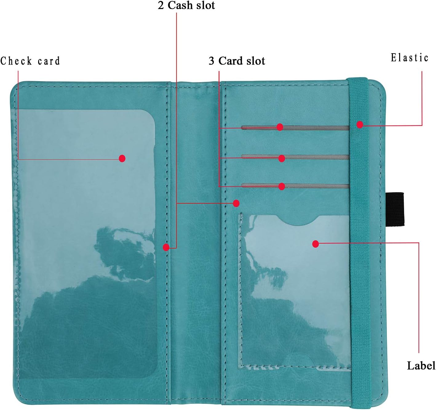 Checkbook Cover for Women & Men, Microfiber Leather Check Book Holder Wallet (2-Sky Blue)