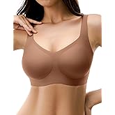 Womens Seamless Wireless Bra Push Up Full Coverage Bralettes No Underwire Everyday Bras Chocolate
