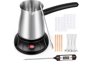 Aottom Wax Melter for Candle Making - Stainless Steel Candle Wax Melter Pot with Pouring Spout, DIY Candle Making Kit Supplies Included Wicks, Wick Stickers, Centering Device, Stirring Spoon