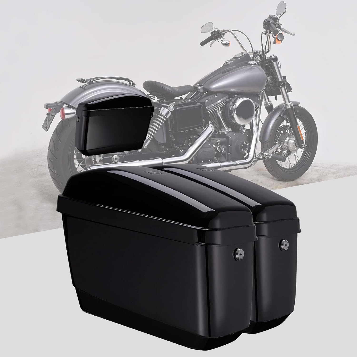 Motorcycle Hard Saddlebags Saddle Bags compatible with vulcan 800 900 Vstar 650 1100 1300 Softail with Mounting Kits: Automotive