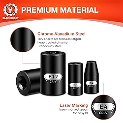 BLACKROBOT E Torx & Star Socket Set With