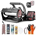 DREAMVAN Tumbler Heat Press Machine Mug Press Machine for 11 OZ-30 OZ Sublimation Ceramic Mugs Heat Transfer Tumbler for 12 OZ 15 OZ 18 OZ 20 OZ Straight Blanks Glass Cans Cups Mugs, AMB005565, Black