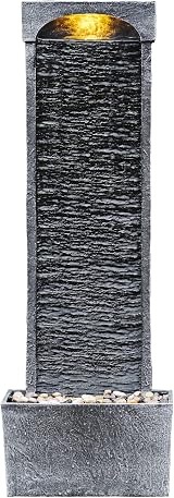 Teamson Home Garden Water Feature LED Lights Pump Slate Effect 98cm view 5
