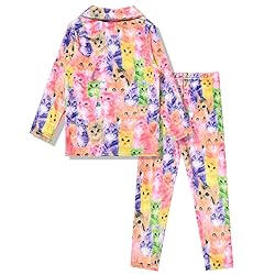 Girls Warm Winter Pajamas Kids Cat Pjs Set Plush