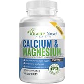 Vitalit&eacute; Now! Calcium Magnesium Supplement 1000mg with Vitamin D | 10 Forms of Calcium for Maximum Absorption - Bone Strength Support with Boron and Phosphorus - 240 Capsules - 2 Month Supply