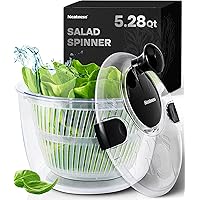 Large Salad Spinner with Drain, Bowl, and Colander - Quick and Easy Multi-Use Lettuce Spinner, Vegetable Dryer, Fruit Washer,