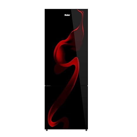 Haier 276 L 3 Star Inverter Frost-Free Double Door Refrigerator (HRB-2964PSG-E, Black Spiral Glass, Bottom Freezer)