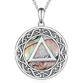 SCZKLAQ Sobriety Gifts 925 Sterling Silver AA Medallions Sobriety Necklace Alcoholics Anonymous Recovery Jewelry Gifts for Women Men