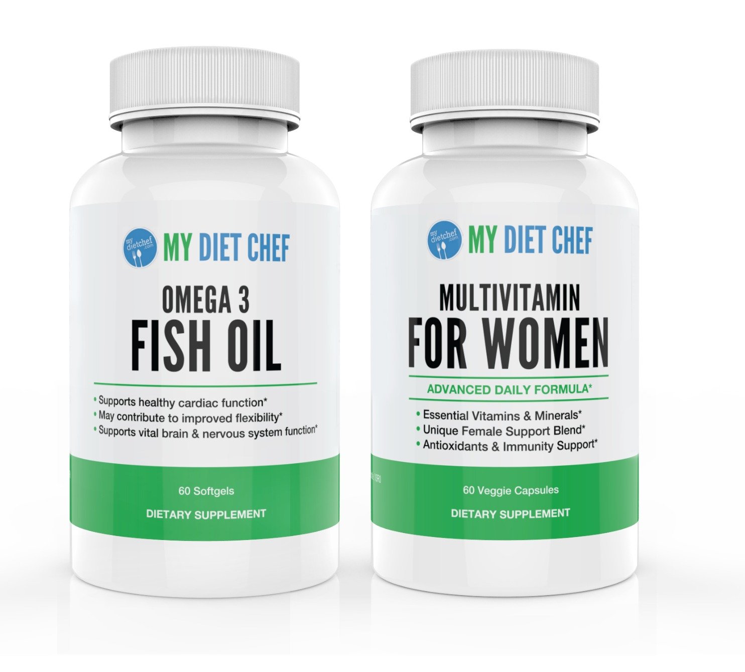 Womens Multivitamin and Omega 3 Fish Oil Combo Pack DailyNutriPlus LLC