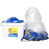 1.3 lbs/ft Fishing Cast Net with Eco-Friendly Lead Weights, ProCast Series | 3/8 inch Mesh Size, Throw Nets for Freshwater &amp; Saltwater, 4/6/8/10/12 Ft Radius Casting Net