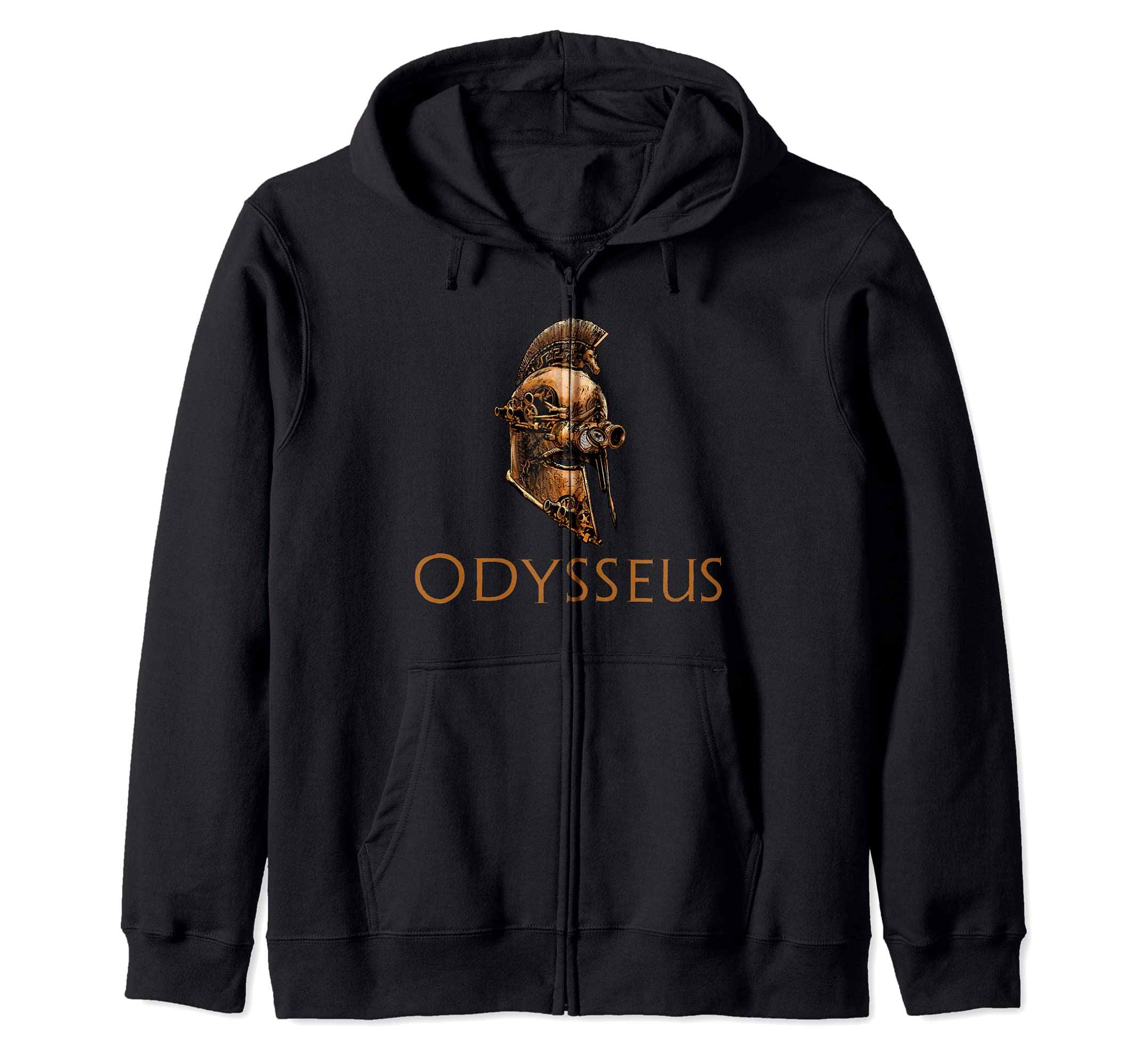 Odysseus - Steampunk Ancient Greek Helmet - Trojan War Zip Hoodie